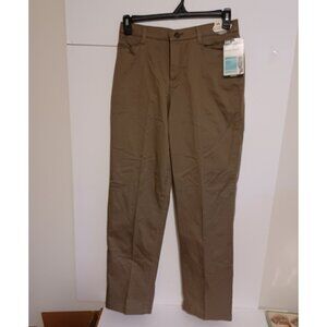 Vintage Lee Womens Olive Plain Front Relaxed  Stretch Comfort Pants size 10 Med